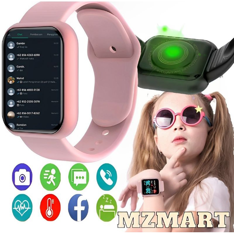 JAM TANGAN HP PINTAR SMARTWATCH ANAK PEREMPUAN LAKI LAKI TERBARU ANDROID ANTI AIR Harga 67,000 rupiah*Gratis Ongkir