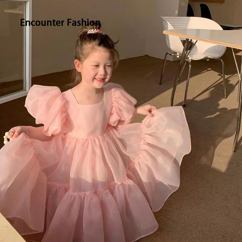 VOCKOO Solid color children's clothing princess dress, summer fashion, suitable for girls ราคา 221 บาท*ส่งฟรี