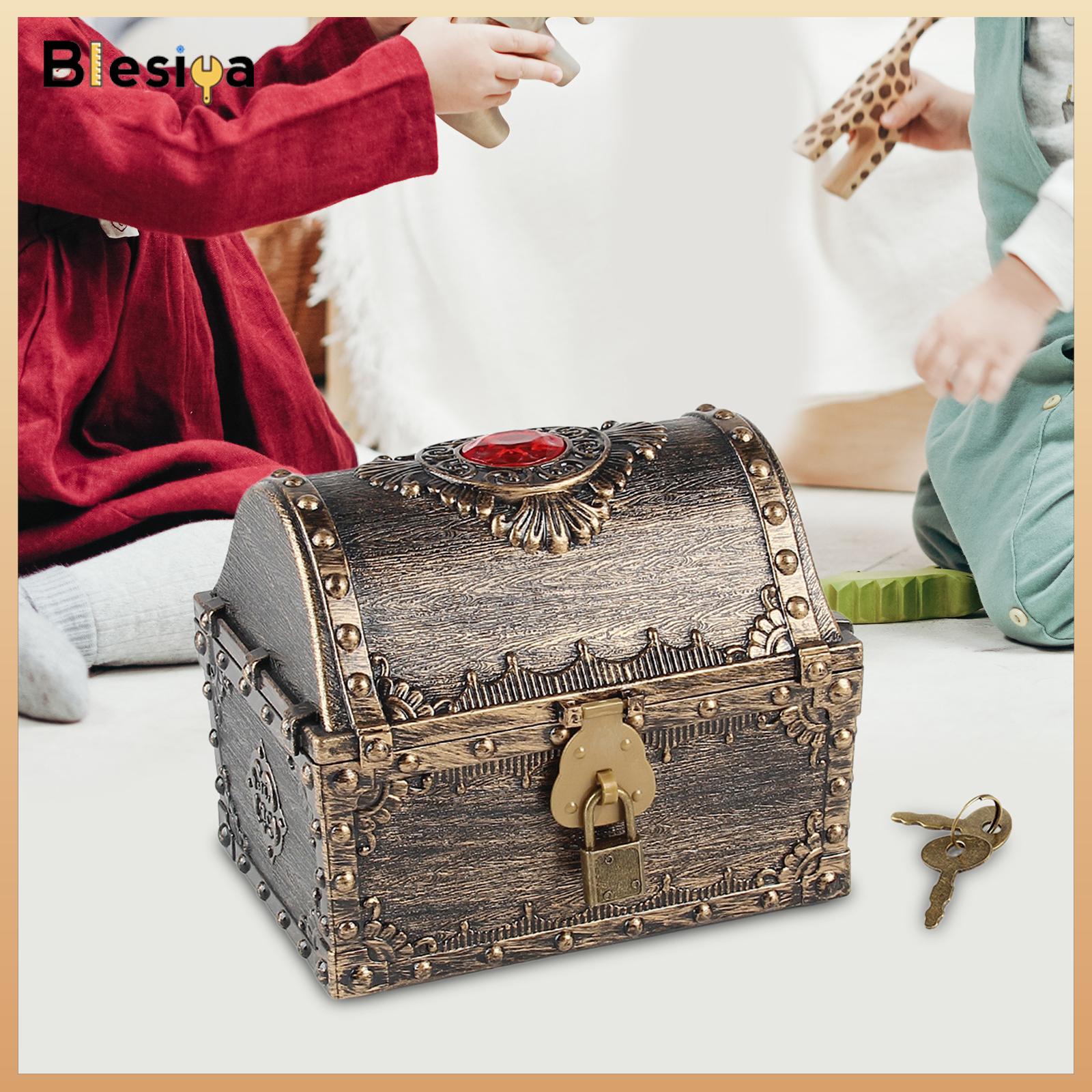 Blesiya Treasures Collection Storage Box Props Pirate Treasure Chest for