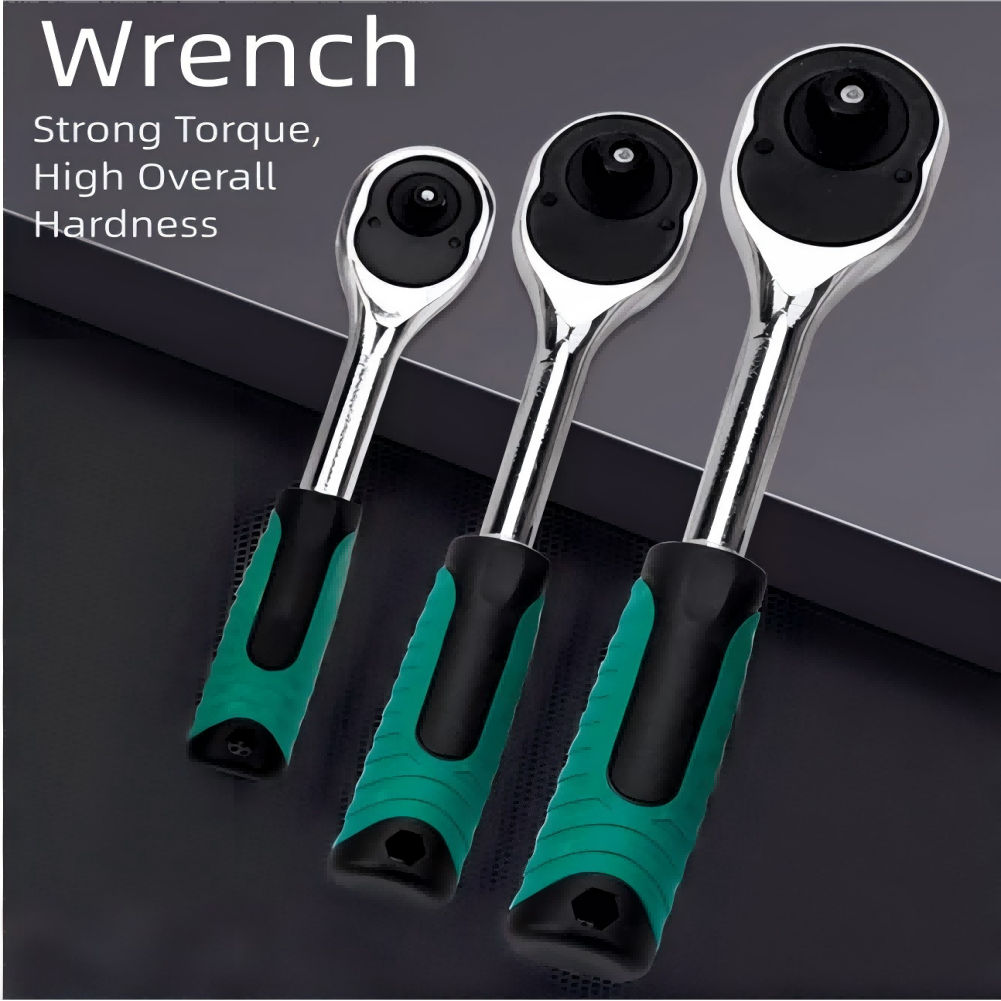 【Thời trang tự động】 chuyên nghiệp 72 răng Ratchet cờ lê với phần mở rộng 14 38 12 ổ thép mạ crôm