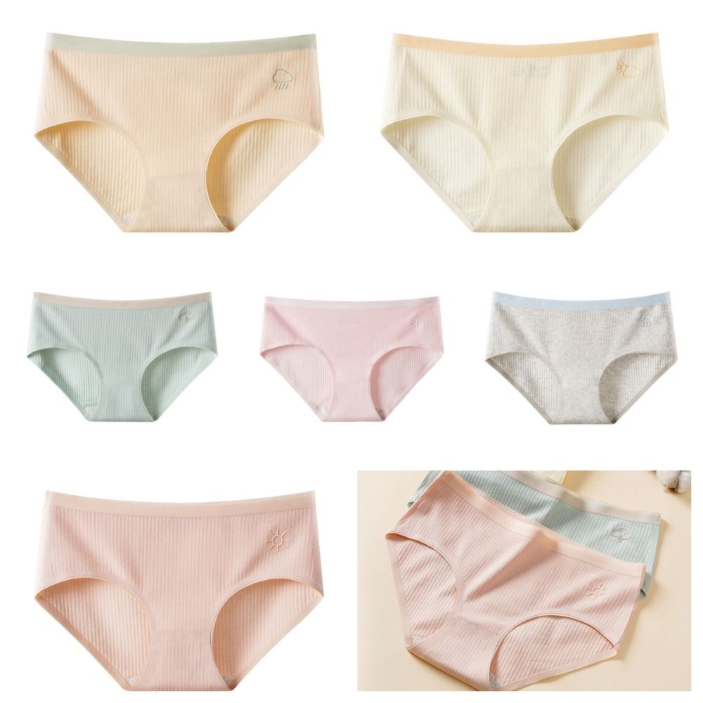 TANWR Mềm Quần lót ngọt ngào Phong cách Nhật Bản Đũng quần cotton Quần lót cạp vừa Dễ thương Bacteristat Nội y không đường may Bé gái