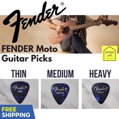 [SG Instock] Blue Moto Fender Original Authentic 351 Premium Celluloid Guitar Pick Thin, Medium, Heavy Experience the classic feel of Fender USA with high-performance flexibility for Acoustic / Classical, Electric Guitar, Bass, Ukulele, Bango, Mandolin