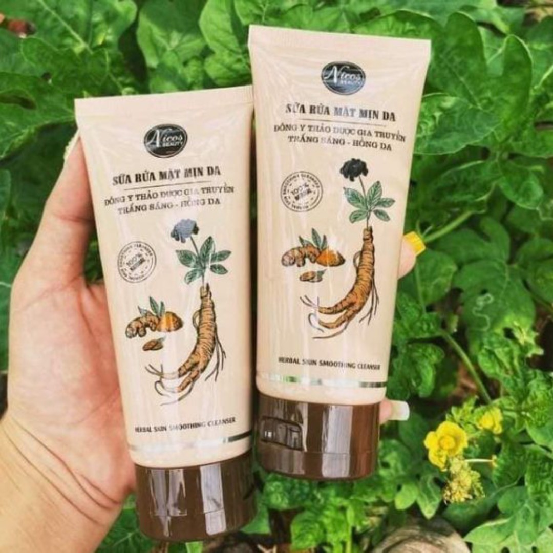 Sửa rửa mặt thảo dược gia truyền nhân sâm nicos 80ml trắng da , sạch sâu , chống lão hóa