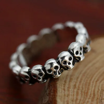 Fashion Supplies Vintage Men Silver Jewelry Rock Women Skull Ring Rings Punk Stainless Steel