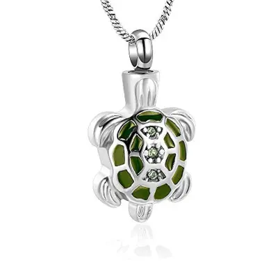 Cremation Jewelry for Ashes Turtle Cremation Urn Pendant Necklace for Ashes Keepsake Holder Memorial Jewelry