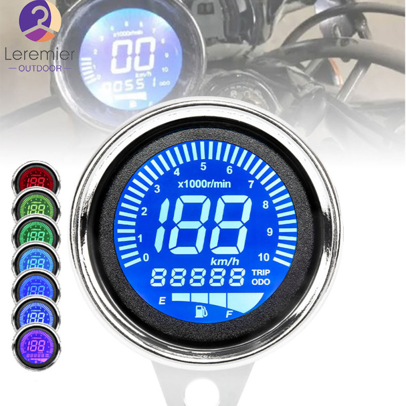 Đồng hồ đo tốc độ đa năng đồng hồ kỹ thuật số LCD xe máy Máy đo tốc độ RPM