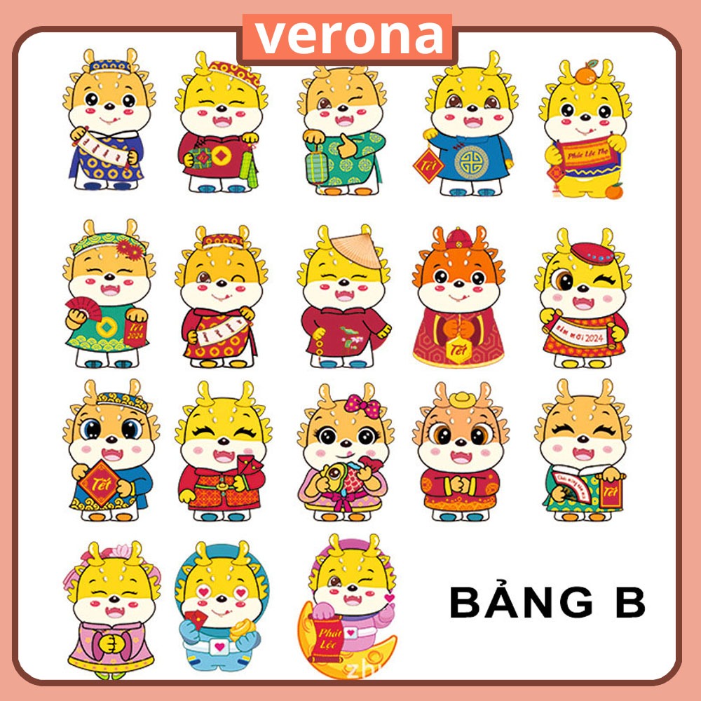 Combo 50 bao lì xì chibi Rồng phản quang hoạt hình tết giáp thìn, lì xì chi bi 2024 mẫu mới nhất đẹp dễ thương