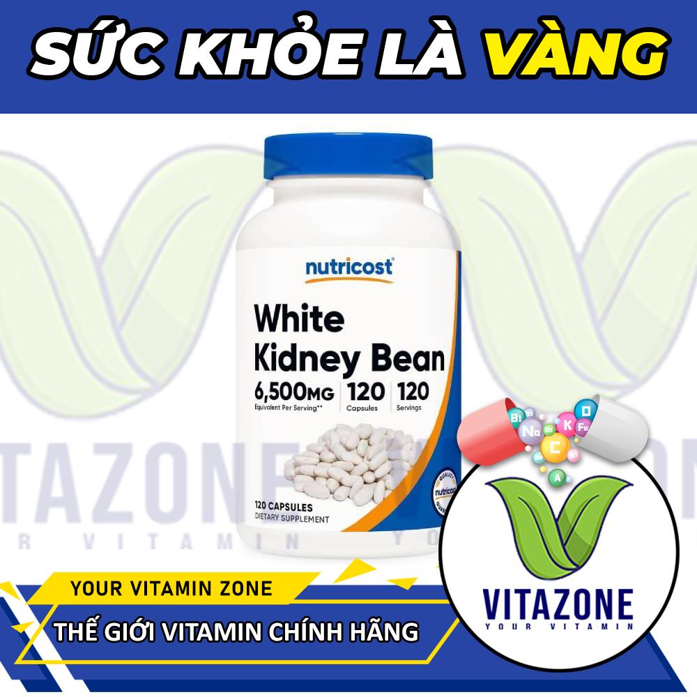 Ngăn Chặn Hấp Thụ Calo Từ Tinh Bột Cùng Nutricost White Kidney Bean 6500mg (120 VIên)