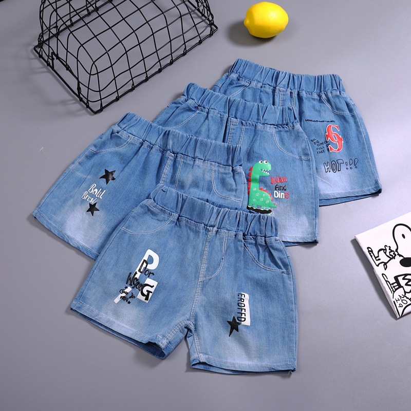 Quần Short Denim Bé Trai Mẫu Mới Mùa Hè 2022 Quần Ba Phân Mặc Ngoài Mỏng Quần Trẻ Em Thường Ngày Quần Hot Bé Trai
