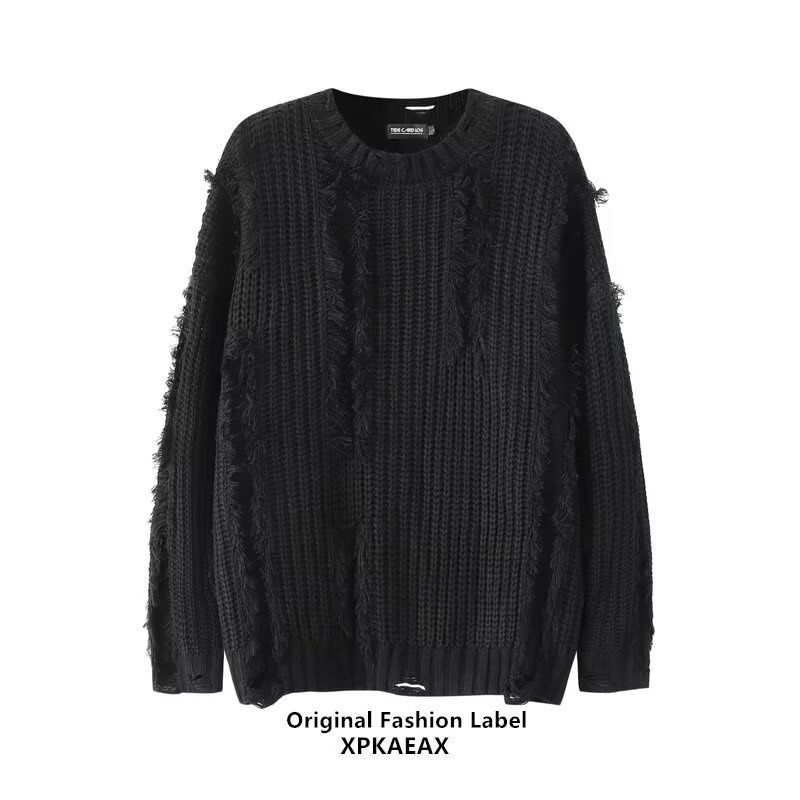 Lansboter áo khoác mùa đông áo sweater áo len mùa đông RÁCH TUA thô Áo Len Xoắn nam mùa thu và mùa đ