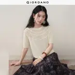 GIORDANO Women Clothing Regular Fit Clothing Slight Elasticity Clothing Knitted Fabric Item No. 18356208 High Quality Comfort...