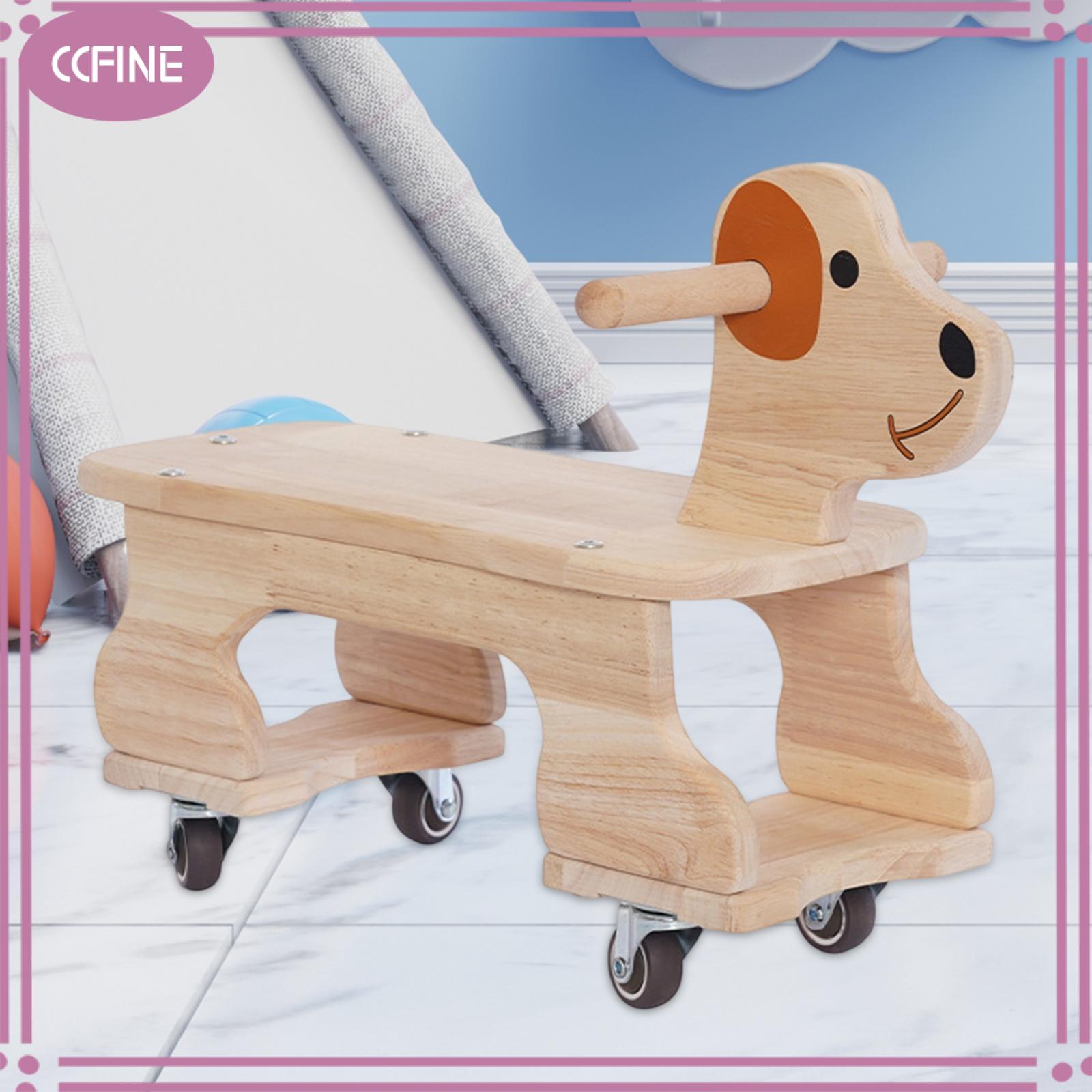 Ccfine trẻ mới biết đi bằng gỗ đẩy điện đi xe trên xe trơn tru các cạnh tròn rộng chuột máy tính tiện lợi ghế với bánh xe trượt công suất 50kg