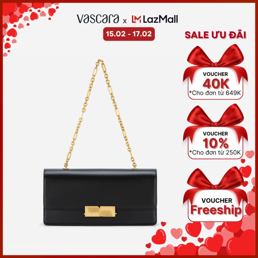   Voucher 10% | 15.02 - 17.02  Vascara Túi Xách Tay Nhấn Khóa Kim Loại Phối Sọc - SAT 0315 