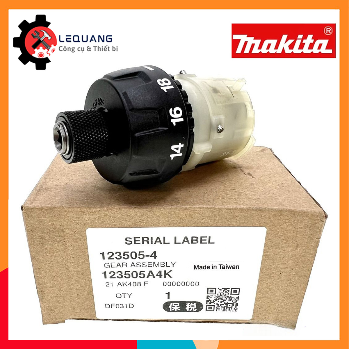 Cụm nhông máy DF030D/ DF031D Makita 123505-4