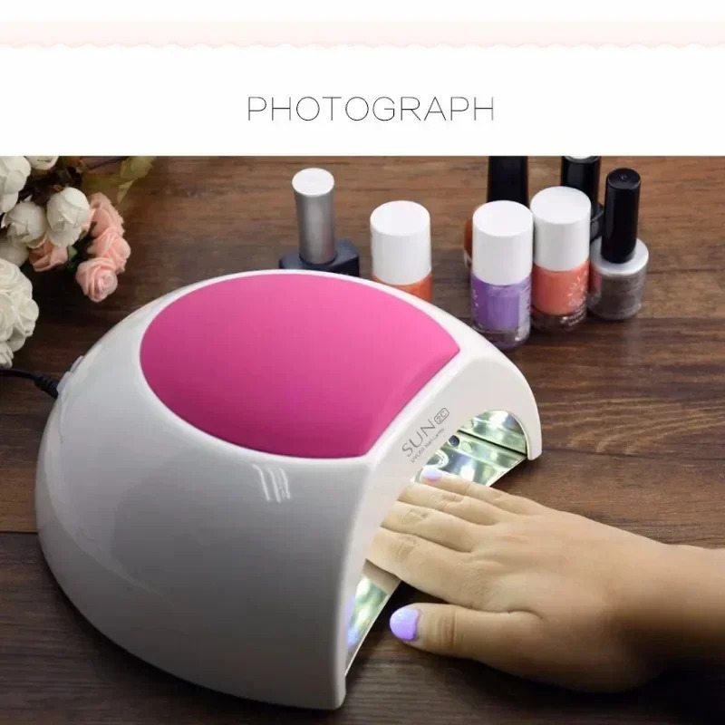 SUNUV 48W Nail Lamp UV Lamp SUN2 Nail Dryer For UVLED Gel Nail Dryer Infrared Sensor With Rose Silicone Pad Salon Use