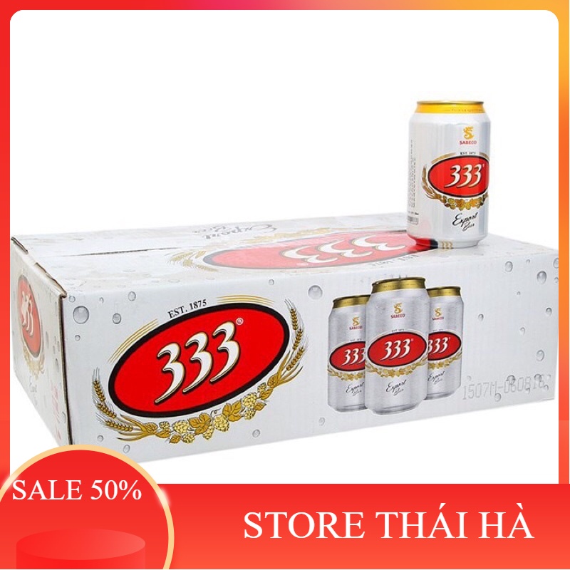 Thùng 24 lon Bia Hà Nội / Bia 333 / Bia Sài Gòn - HABECO (330ml/lon) - Shop Thái Hà