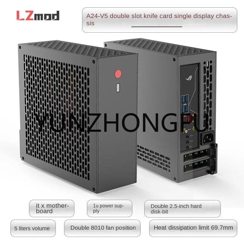 【Trending Now】 Lzmod 5l Mini A24-V5 Dual-Slot Single-Display Chassis Double-Sided Chamfer 1u Power S