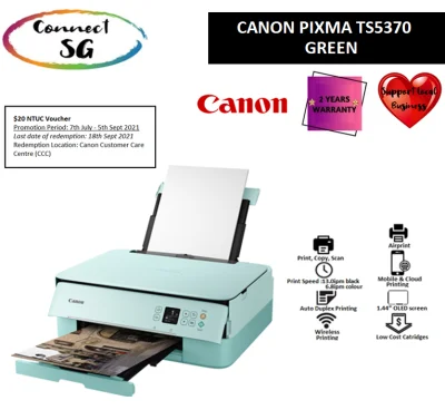 [LOCAL WARRANTY] Canon PIXMA TS5370 (Brilliant Green) l Inkjet Printers l All-in-One Printer l Wireless l Multi Function Printer l Canon Inkjet Printer l AIO Printer l TS5370 Printer l TS5370 l Canon TS5370 l Canon Printer TS5370 l Pixma TS5370 l Printer