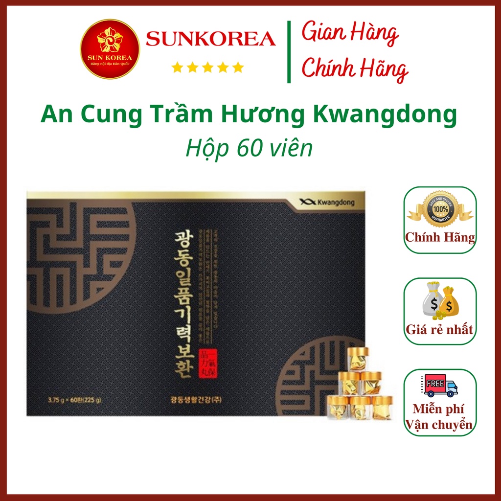 An Cung Ngưu Hoàng Hoàn Trầm Hương Kwangdong Hộp 60 Viên