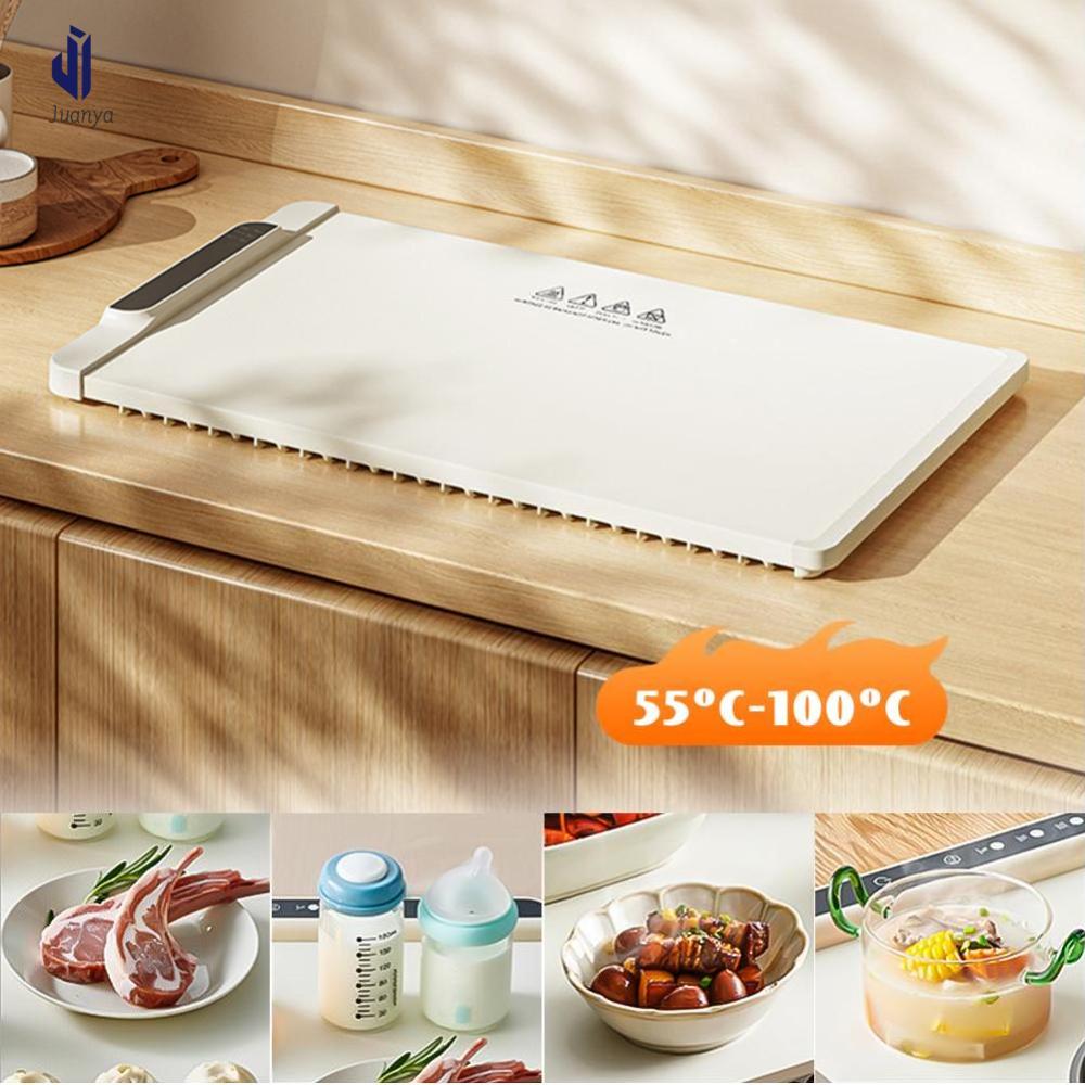Juanya Máy hâm nóng thực phẩm chạy điện có thể gập lại tấm khay làm nóng ấm hơn với 10 mức nhiệt độ 55 ° C-100 ° C Sưởi ấm nhanh Mat Khay ấm mùa đông Phải