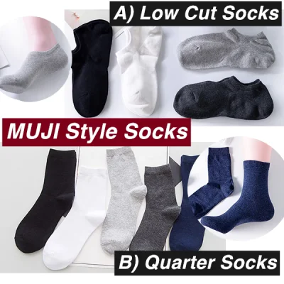 MUJI Style ?Low Cut??Quarter?Men Women Unisex Cotton Socks ?Non Slip?Ankle Boat Invisible No Show Sock Loafers, Shoes