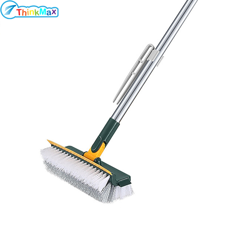 Floor Scrub Brush With Long Handle, Multifunctional Floor Scrubber Brush, Rotating Stiff Bristle Floor Brush, Cleaning Wall Corner Patio Bathroom Garage Kitchen Wall ราคา 114 บาท*ส่งฟรี
