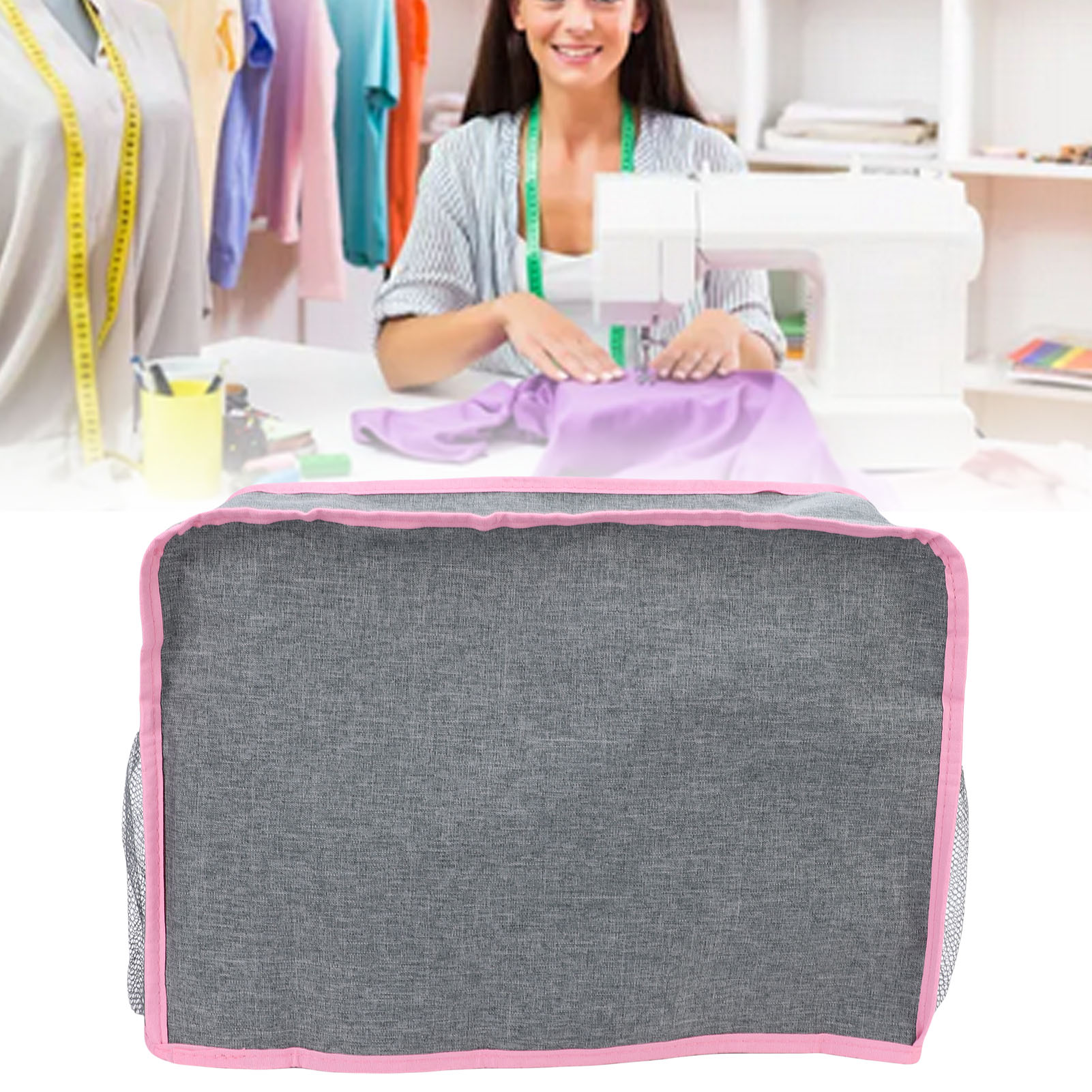 Smart Sensor Sewing Machine Cover Foldable Water Proof Canvas Sewing Machine Dust Cover with Pockets for Sewing Machine Accessories