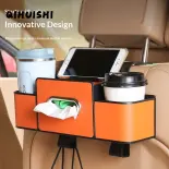 QIHUISHI Túi đựng đồ ghế sau ô tô đa năng có ngăn để cốc và thiết kế treo giúp dễ dàng lấy đồ