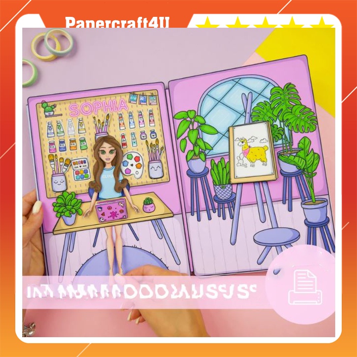 Đồ chơi ngôi nhà búp bê giấy cắt thủ công diy paper mẫu 02