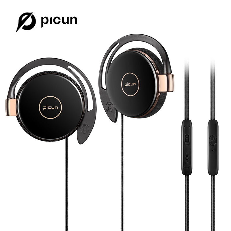 Picun L1 On-ear Earphone Headphone แฟชั่นบนหูตะขอหูฟังสเตอริโอเบสกีฬาหูฟัง3.5MMมิลลิเมตรหูฟังแบบมีสายพร้อมไมโครโฟนสำหรับหัวเว่ย For Xiaomi Samsung Oppo
