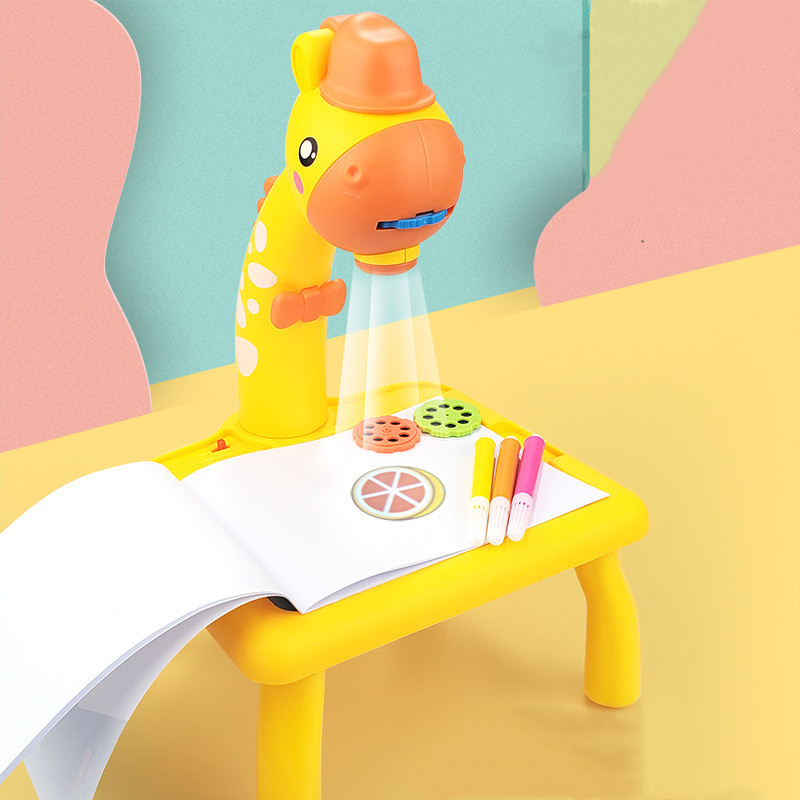 Halloween Kids LED Projector Drawing Table Toy Set Table Painting Board Desk Educational Learning Pa