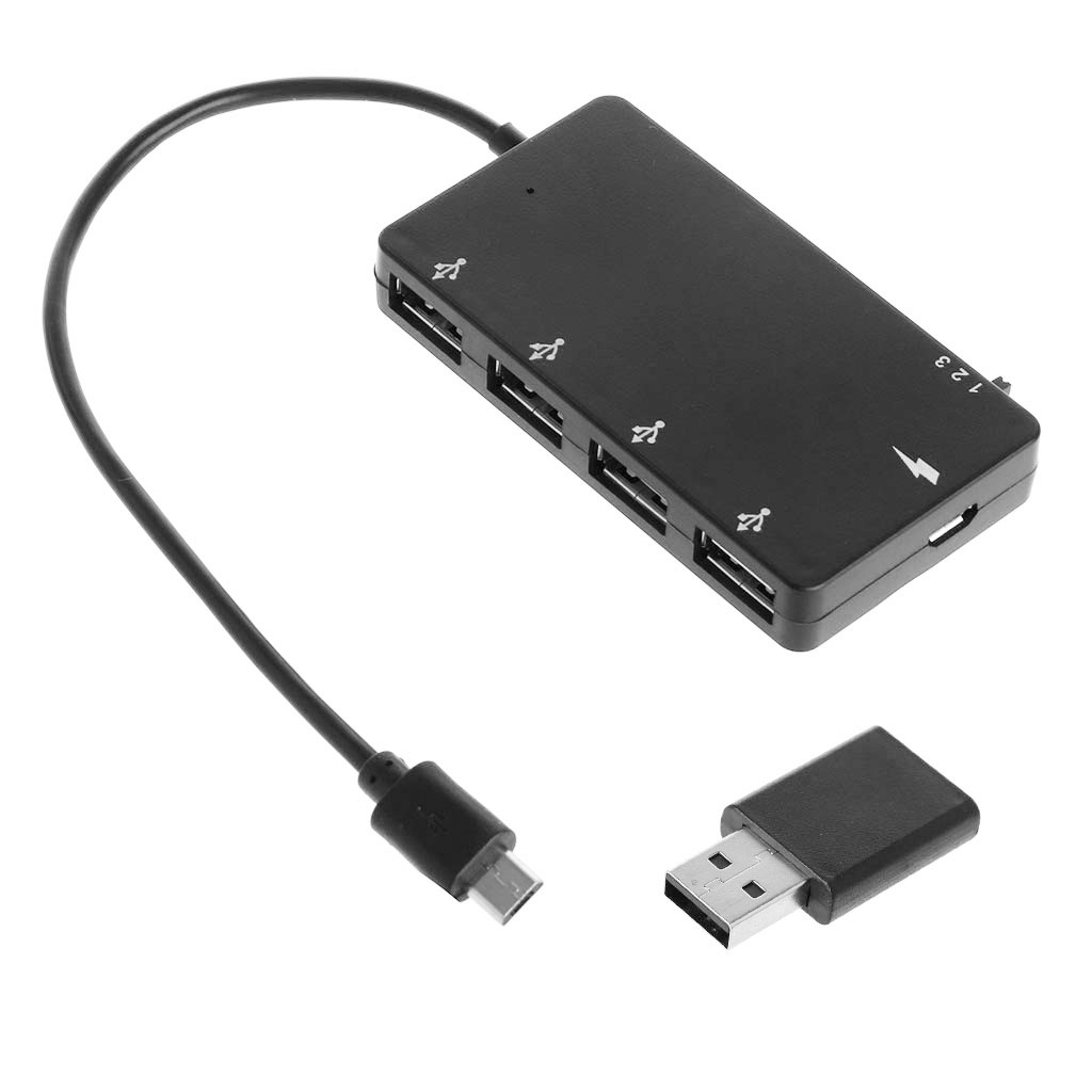 Micro USB OTG 4 Hub chia cổng Bộ chuyển đổi sạc điện cáp hỗ trợ OTG trao đổi nóng