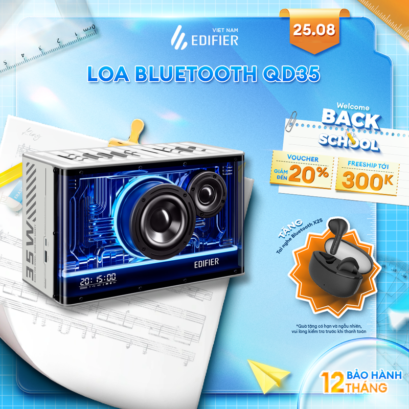 Loa bluetooth v5.3 edifier qd35 series | công suất 40w| chipset dsp | công nghệ sạc gan | bảo hành 12 tháng