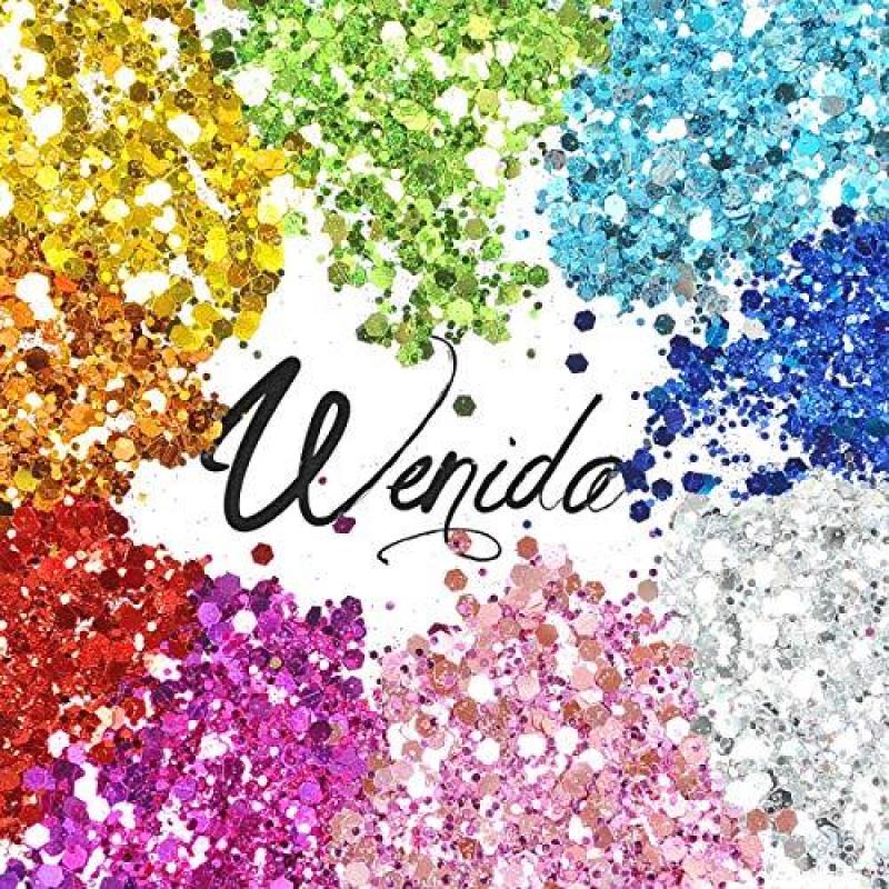 Buy Body Glitter Wenida 9 Colors Holographic Cosmetic Festival Chunky Body Glitter for Nail Hair Face Singapore