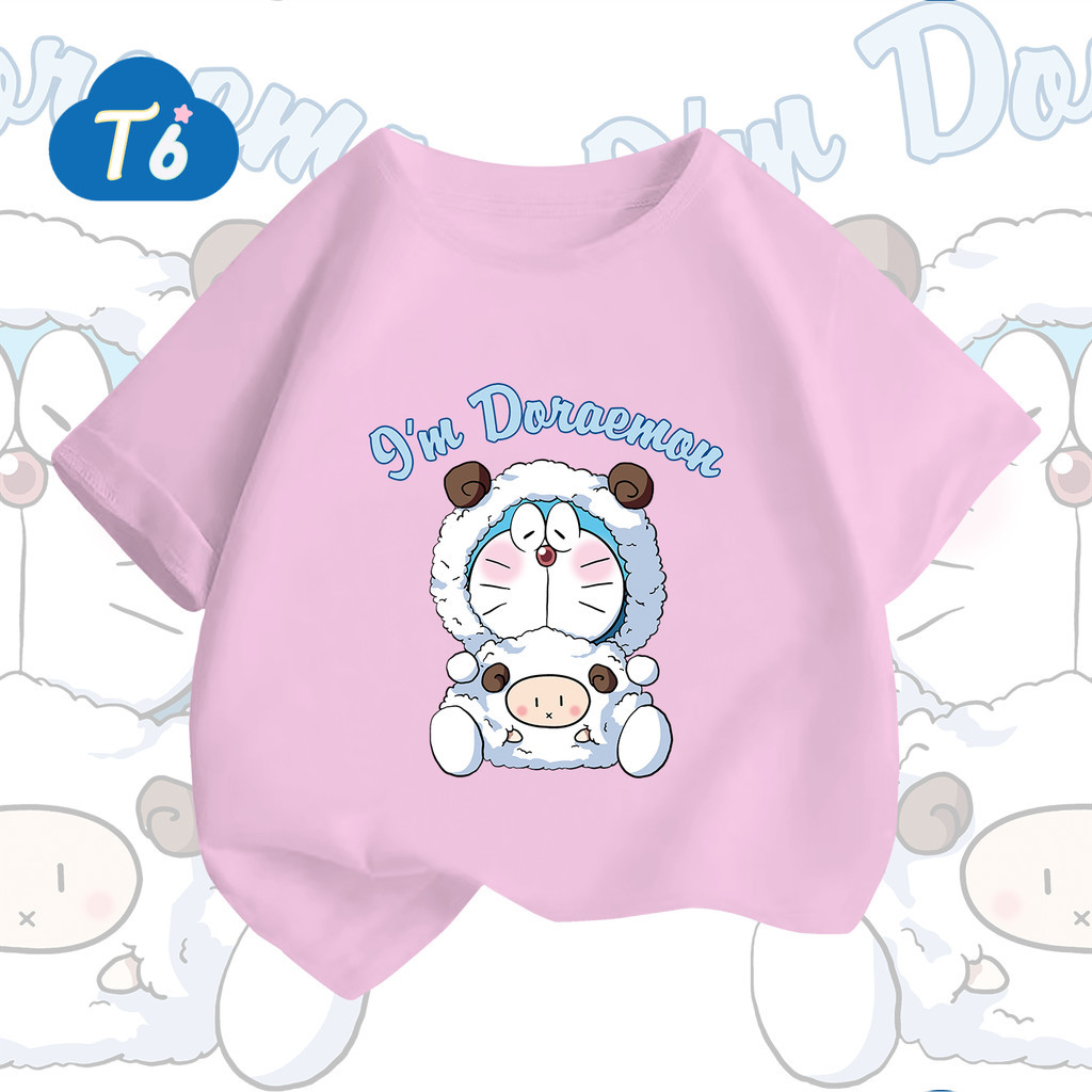 T6🌻มาใหม่🌻sport shirt เสื้อ cotton 100% DORAEMON🙂100% Cotton 6สี 100-160 ใส่สบายมาก ราคา 149 บาท*ส่งฟรี