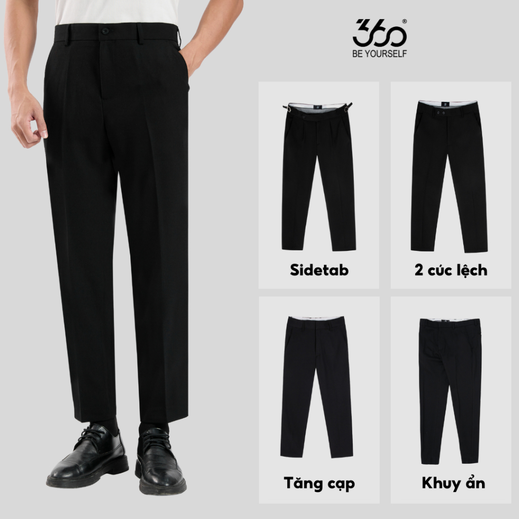  Quần tây nam phong cách Hàn Quốc quần âu ống côn cạp ép cao cấp chất vải dày dặn phom trẻ trung dễ phối đồ mix cùng đa dạng loại giày 