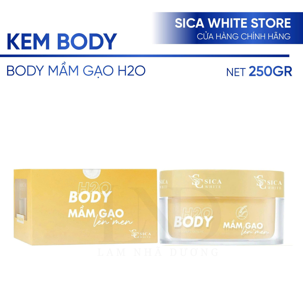 KEM BODY MẦM GẠO H2O SICA WHITE 250G (KHÔNG SỮA TẮM) - SICA WHITE STORE