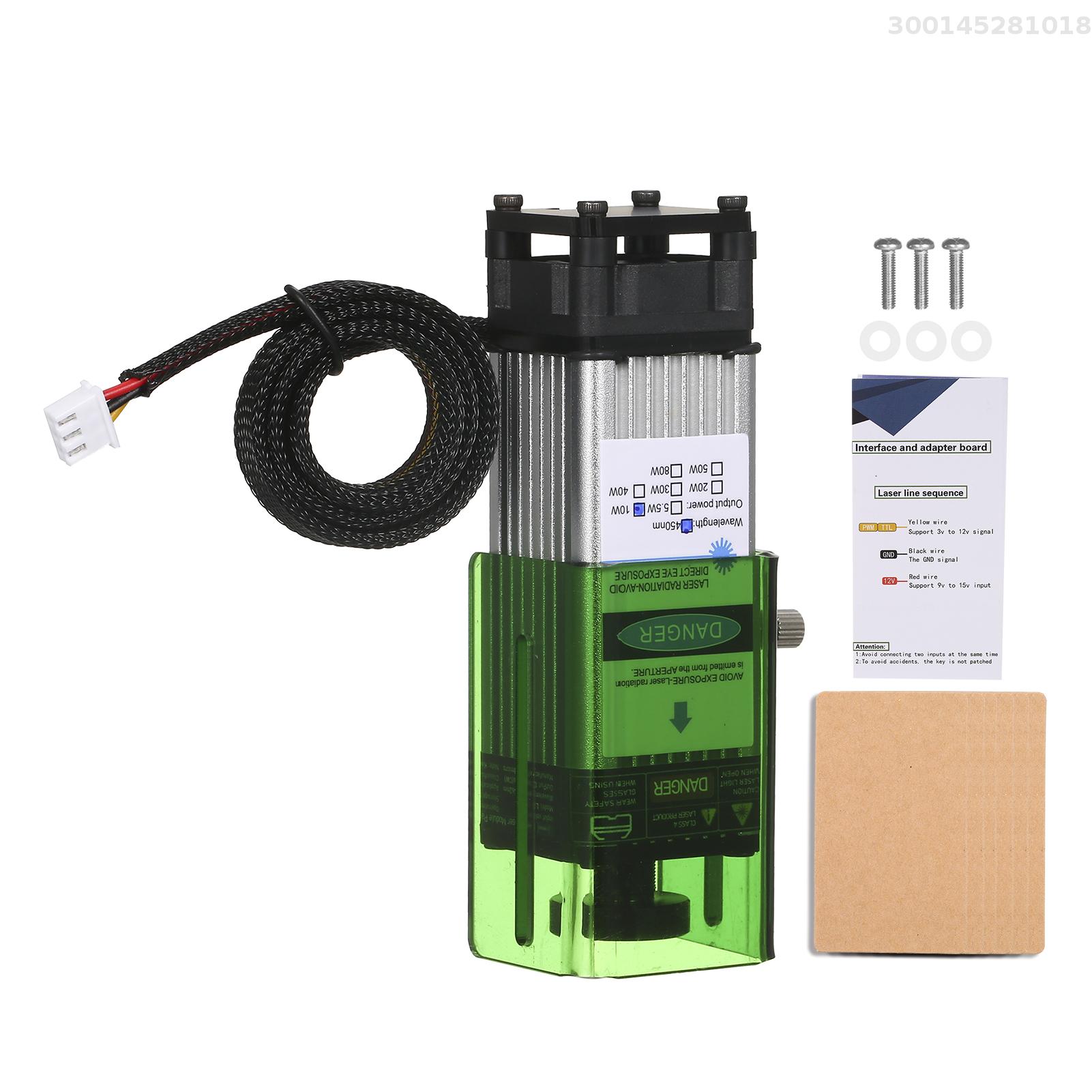 Geevorks 450nm 5.5W mô-đun Laser cố định độ dài tiêu cự đầu khắc laser tốc độ cao Máy cắt máy khắc laser 3D máy in máy bào CNC mô-đun laser cho da Gỗ Thủ Công tự làm khắc Cắt Giấy Vải