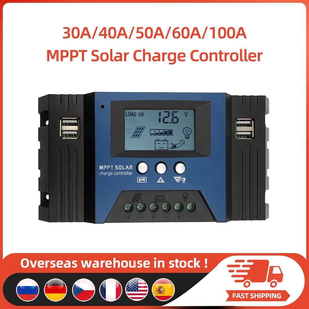 【Free shipping】 Mppt Solar Charge Controller Auto Focus Solar Panel Controller Smart Regulator 12/24