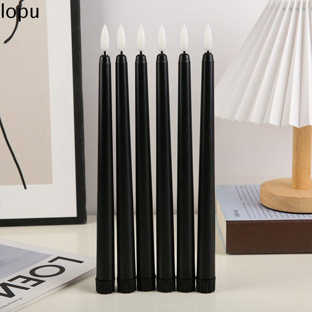 LOPU Với ngọn lửa nhấp nháy Nến Led Mô phỏng Hoạt động bằng Pin Đèn không khí Lò sưởi Bấc 3D Nến côn không lửa Halloween