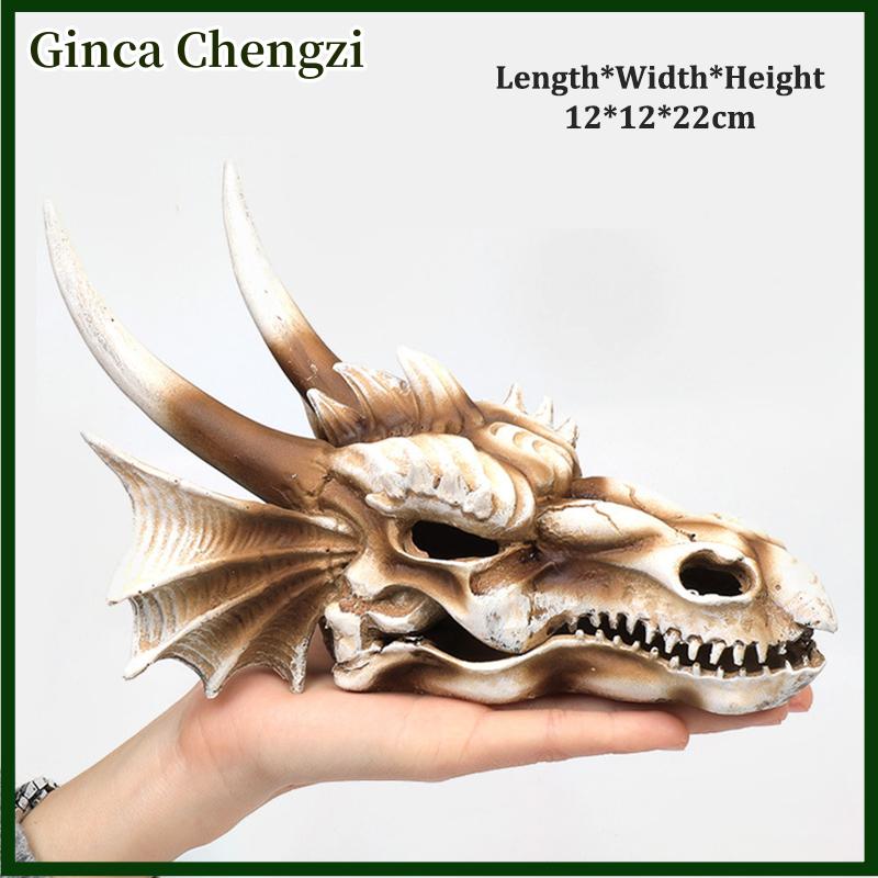 Ginca Mô phỏng nhựa động vật hộp sọ trang trí tự làm bể cá bể cá phụ kiện trang trí sáng tạo hộp sọ cảnh quan bể cá trang trí - 6