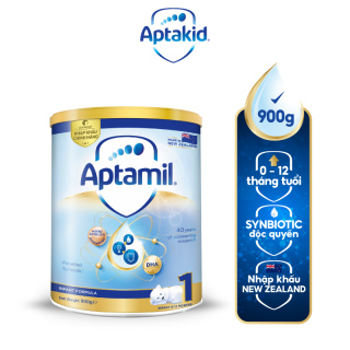 Sữa bột Aptamil New Zealand hộp thiếc số 1 900g cho bé 0-12 tháng tuổi thumbnail