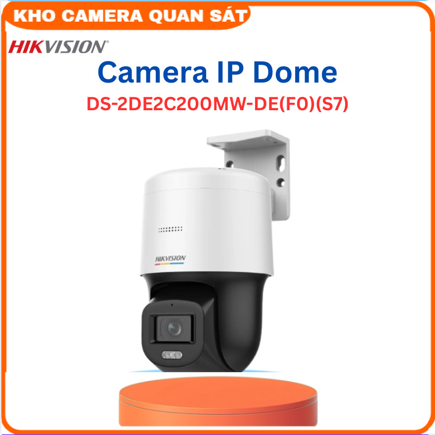 Camera IP Speed Dome HIKVISION DS-2DE2C200MW-DE(F0)(S7) 2MP Quay 360 độ Đàm thoại 2 chiều - Hàng Chí