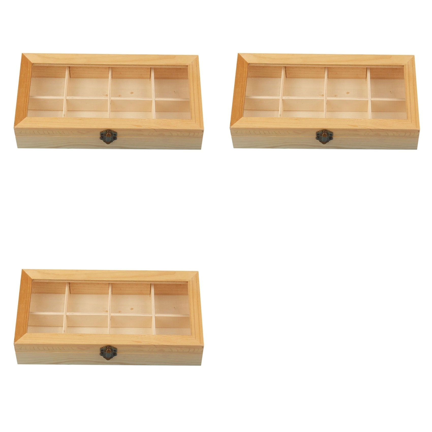 【Latest model】3X 8compartment Display Cabinet Wooden Tea Coffee Rack Storage Box Storage Box