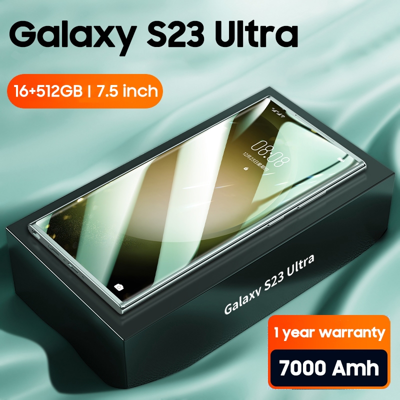 Điện thoại thông minh giá rẻ S23 Ultra+ 5G 12GB+512GB Android13.0 7.5 inch màn hình OLED 7000mAh điện thoại bluetooth WiFi