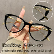 Ultra Light Cat Eye Reading Glasses for Women, Anti Blue Light