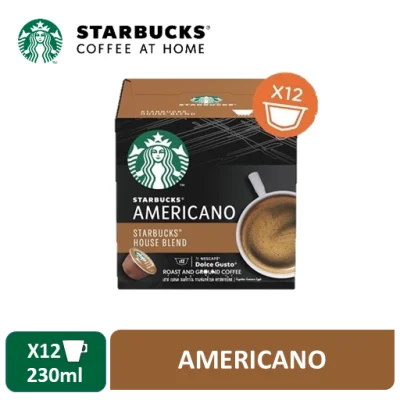 Starbucks House Blend – Americano by Nescafe Dolce Gusto Coffee Capsules / Coffee Pods 12 Servings [Expiry May 2022]