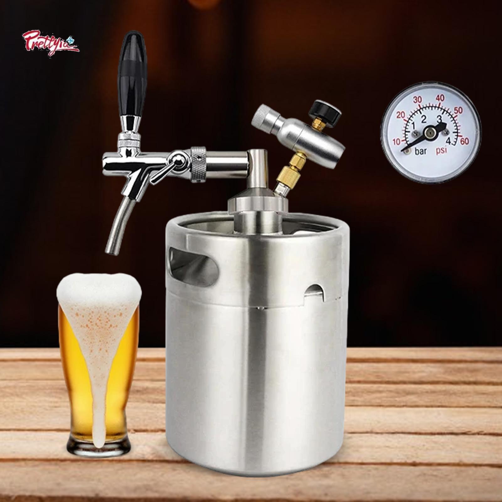 Prettyia Stainless Steel Mini Keg Dispenser Pressurized Growler Tap System Portable Kegerator Kit ราคา 4,107 บาท*ส่งฟรี