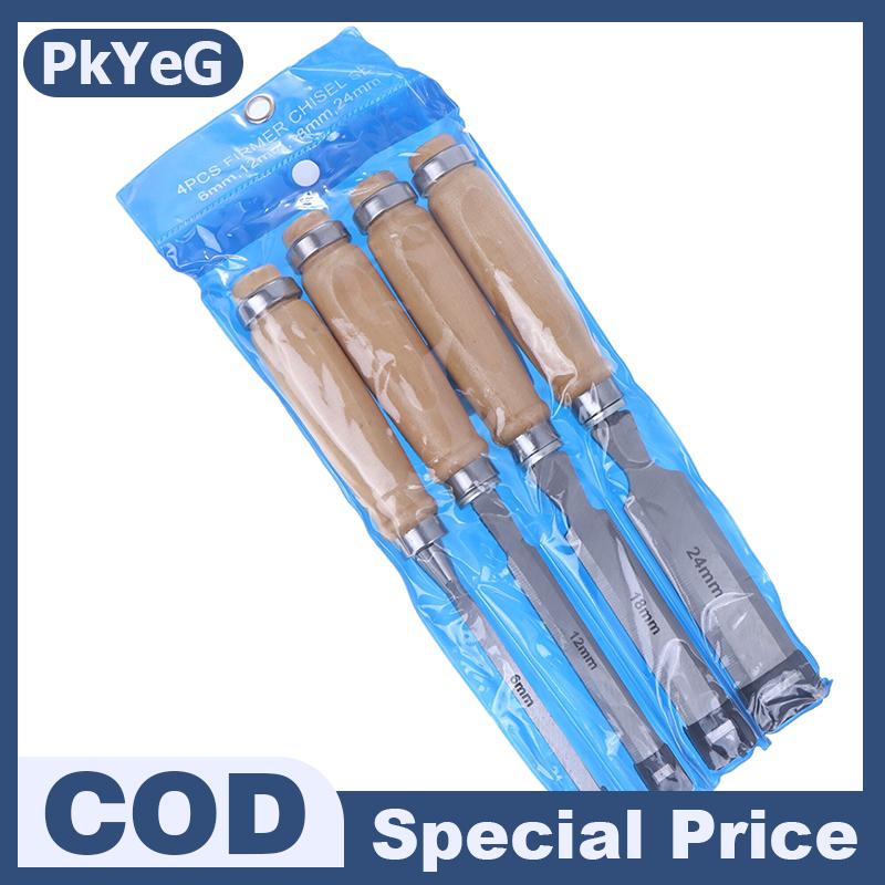 PkYeG 6 12 18 24mm 4 pcs gỗ khắc đục thiết lập chuyên nghiệp cho chế biến gỗ với Ergonomic gỗ khắc công cụ DIY công cụ phụ trợ