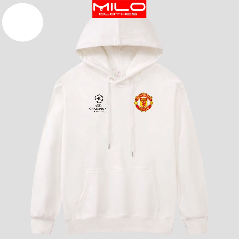 Áo hoodie Manchester United form rộng chất nỉ bông - Áo khoác nỉ nam nữ có mũ in logo MU